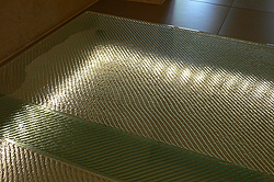 Table verre éclairée par LED