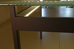 table basse lumineuse LED détail