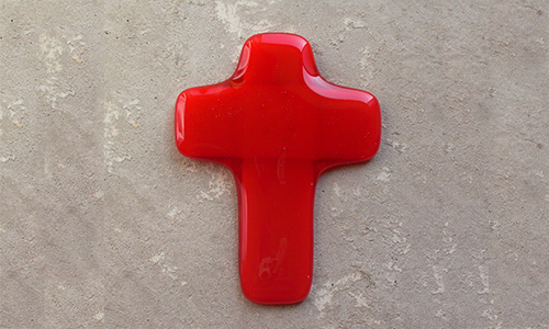 croix de première communion, cadeau, croix en verre