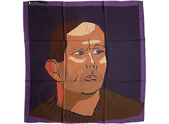 foulard en soie d'artiste les hommes sensibles portrait de B