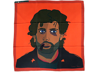 Foulard en soie d'artiste les hommes sensibles portrait de G. 